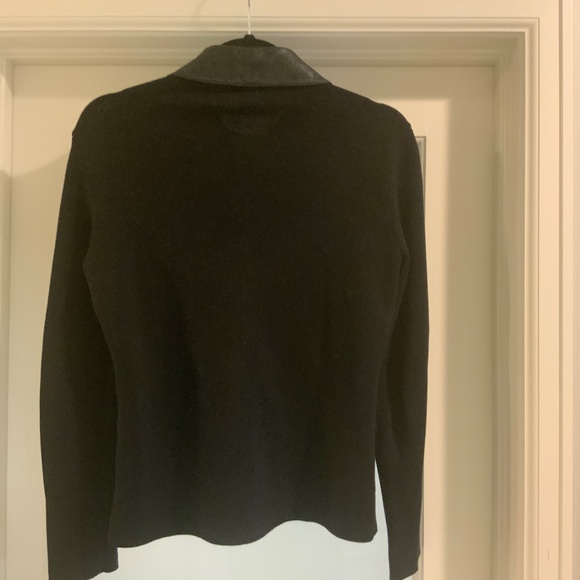 Sigrid Olsen Leather/Silk/Cotton Sweater/Jacket, Size S - Picture 2 of 4